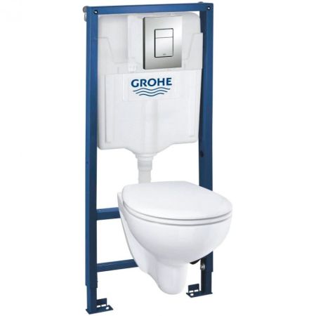 Комплект подвесной GROHE BAU CERAMIC 39586000 (инсталл. + унит.подв + сиденье + клавиша), шт, артикул 39586000