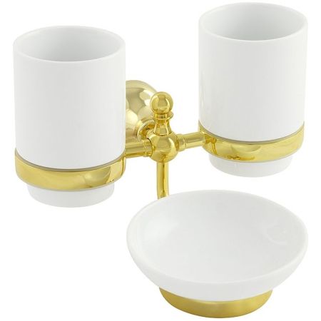 Стакан для зубных щеток с мыльницей Veragio Gialetta VR.GIL-6443.DO Золото, артикул VR.GIL-6443.DO