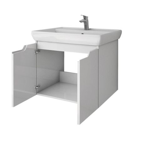 Тумба с раковиной подвесная Dreja Q(D) 60 см, белый, артикул 99-1001-com