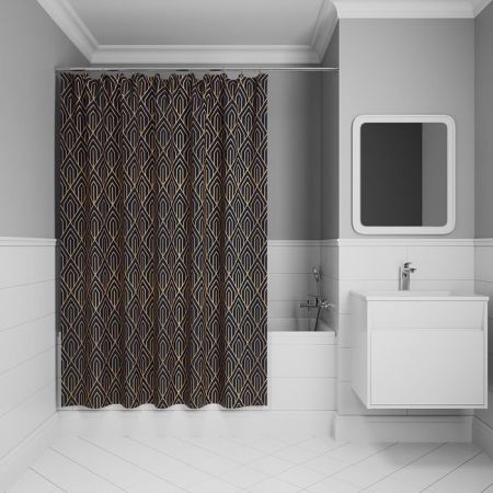 Штора для ванной IDDIS Base 200x180 см, Полиэстер, синий (BG05P18i11), артикул BG05P18i11