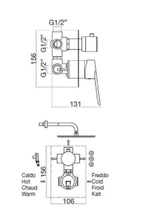 Смеситель для душа Webert Sax Evolution SE880601740 Белый матовый