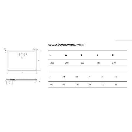 Поддон EXCELLENT Lavano 120x90 см (капучино)