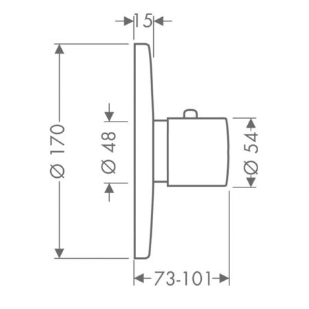 AX Uno Встраиваемый термостат для ванны, 1 потреб, (внешняя часть), цвет: хром, артикул 38375000