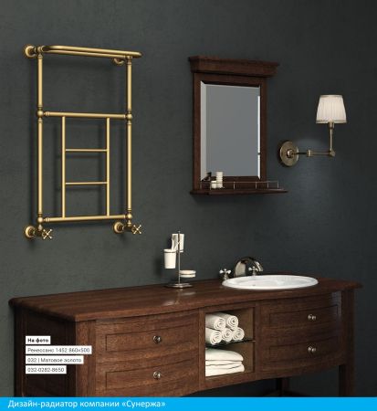 Полотенцесушитель водяной "Ренессанс 1304" 860х500 (ЗОЛОТО), артикул 03-0280-8650