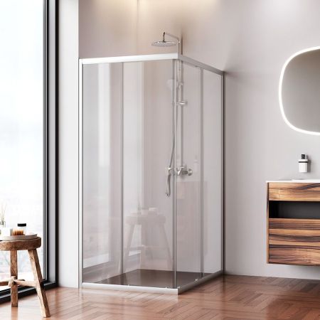 W87G-403-12090-MT Sunny душ огражд прямоугольн, раздвижн двери 120x90 серебро,стекло прозрачн, артикул W87G-403-12090-MT