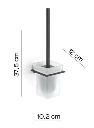 Gedy Atena, настенный стеклянный ёрш, цвет черный матовый, артикул 4433/03(14)