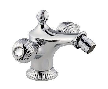 Emmevi The One Cloe, смеситель для биде. Металлические ручки + прозрачные кристаллы Swarovski, цвет хром