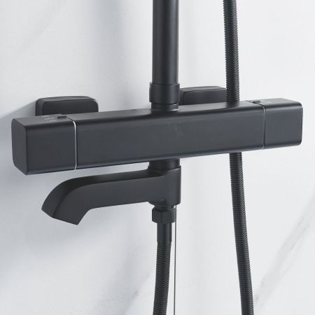 Душевая система c термостатом Shevanik S3096H, черный
