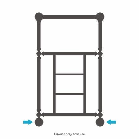 Полотенцесушитель водяной "Ренессанс 1452" 860х500 (САТИН)