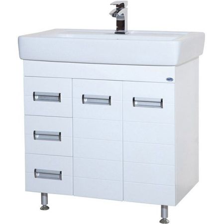 Тумба под раковину Bellezza Сиена 80 4633913080010 с бельевой корзиной Белая, артикул 4633913080010