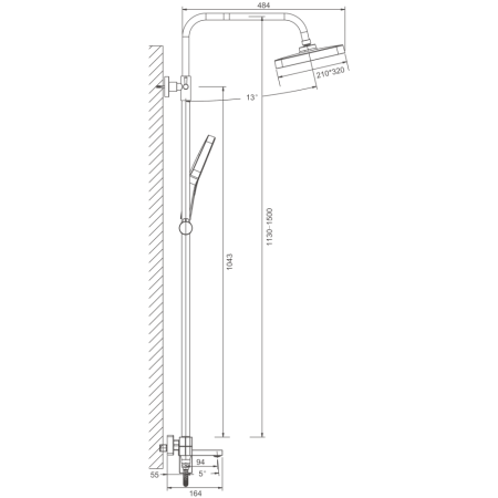 Душевая система BELZ B24658-5, брашированное золото, артикул B24658-5