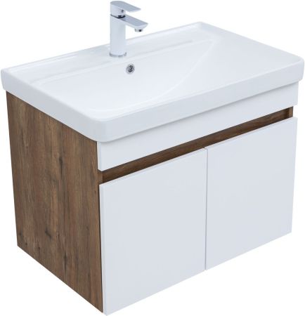 Тумба под раковину Aquanet Оптима 80 дуб рустикальный/белый сатин, артикул 00344793