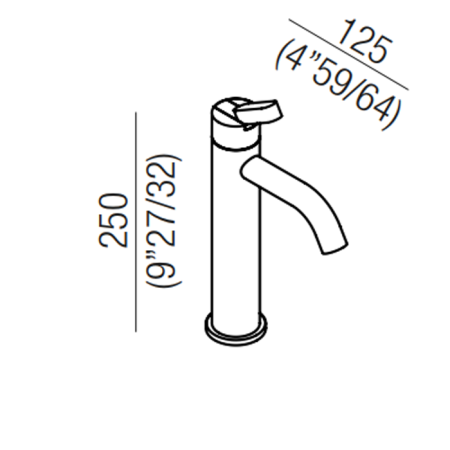 Agape Square Смеситель для раковины, однорычажный, на 1 отв., высота: 25см, цвет: глянец, артикул ARUB1084A