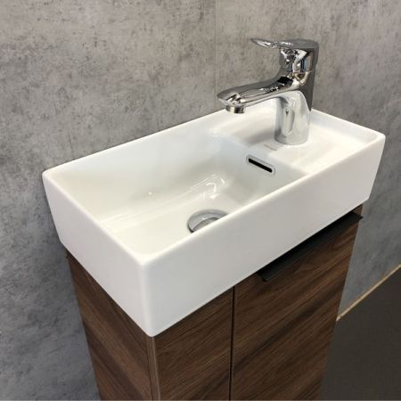 Тумба с раковиной Comforty Асти 40 00-00000834 подвесная Дуб темно-коричневый, артикул 00-00000834