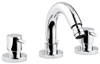 Emmevi Piper, двухрычажный смеситель для биде на 3 отверстия с донным клапаном, цвет хром