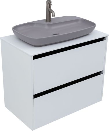 Тумба под раковину Allen Brau Activity 80 1.34004.WM белый матовый/черный браш, артикул 1.34004.WM