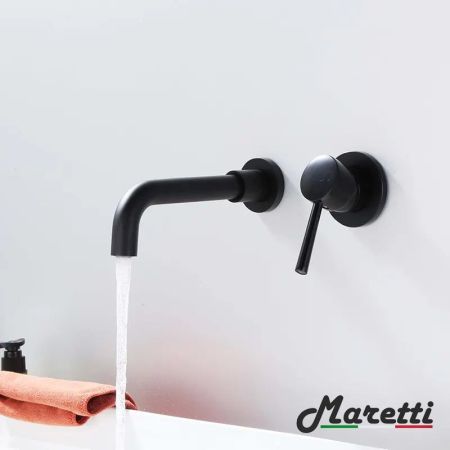 Смеситель для раковины встраиваемый Maretti Eleganza Black ENB32RF13, черный, артикул ENB32RF13