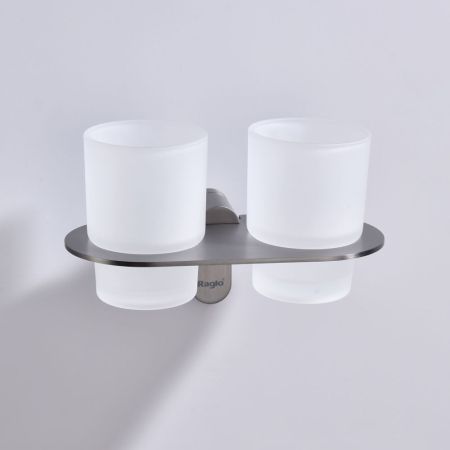 Стакан для ванной комнаты двойной Raglo R300.08.09, графит