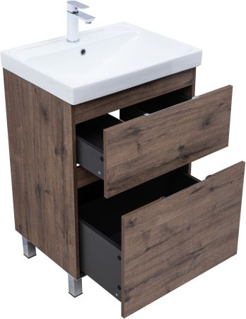 Тумба под раковину Aquanet Алвита New 60 напольная, дуб веллингтон табак, артикул 00344127