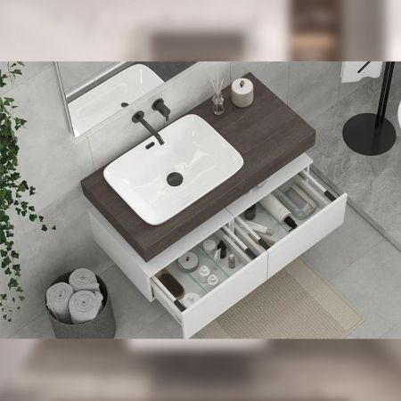 Тумба подвесная без столешницы Velvex Unit tp.UNI.60.1Y белый матовый, 60 см, артикул tp.UNI.60.1Y белый матовый