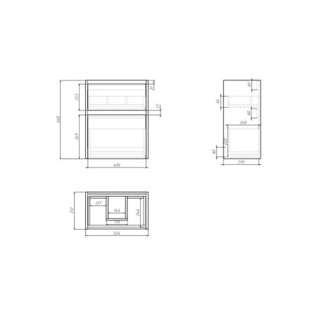 Тумба с раковиной подвесная Dreja Slim 55 см, белый/дуб кантри, артикул 99-0500-com