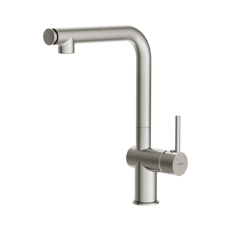 Смеситель для кухни Cersanit FLAVIS однорычажный с выдвижным изливом два режима сатин (68238), артикул 68238