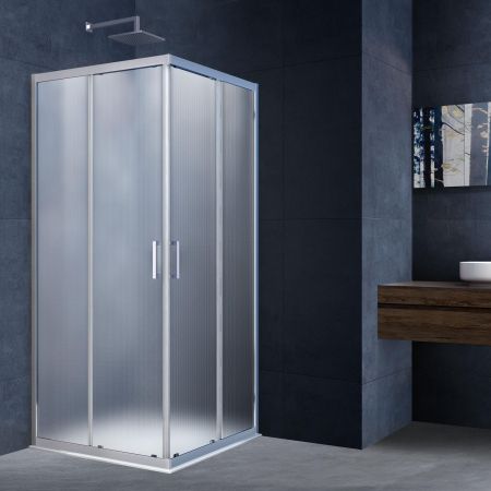 Душевой уголок Alpha VSS-3AL100MT, 1000*1000, хром, стекло текстурное, артикул VSS-3AL100MT