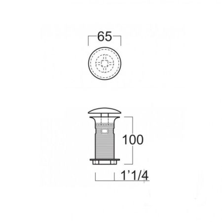 SIMAS Универсальный донный клапан из ABS для раковины цвет хром, артикул PH100