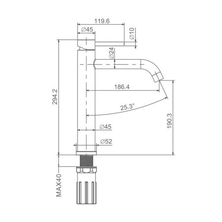 Смеситель для раковины высокий Prohanss P31.15.05, сатин