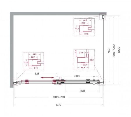 MARINO-2-AH-1-140/90-C-GM Душевой уголок, артикул MARINO-2-AH-1-140/90-C-GM