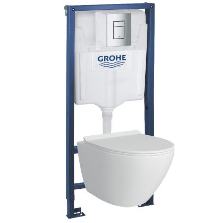 Комплект инсталляция и унитаз подвесной безободковый GROHE 39183001