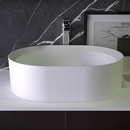 KNIEF Pearl Раковина накладная   50х40х15 см  без перелива, цвет белый матовый, артикул 0600-053-01/bi matt