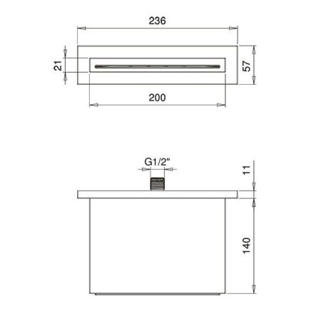 Almar Каскадный душ , 200х140 мм, нерж. сталь, артикул E044086.MS