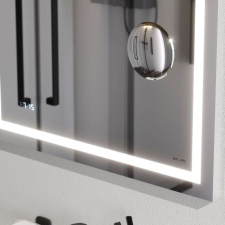 M91AMOX0653WG Универсальное зеркало с контурной Led-подсветкой, часами и косметическим зеркалом 65, артикул M91AMOX0653WG