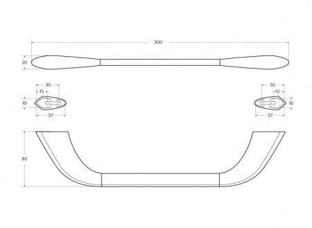 LINER-TH02-GM Полотенцедержатель, исполнение оружейная сталь, артикул LINER-TH02-GM