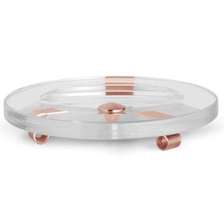 Bertocci Cinquecento Мыльница настольная, цвет: прозрачное стекло/розовое золото, артикул 110 0531 5500