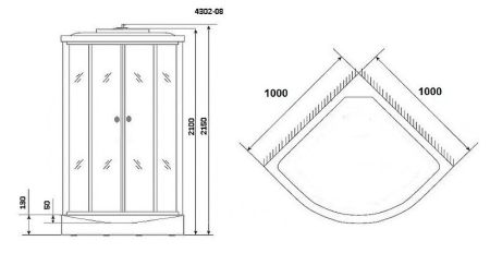 Душевая кабина Niagara NG-4302-08 100х100 стекло матовое задняя стенка Белая