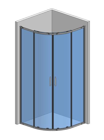 Душевой уголок 900*900*1950мм., стекло 6мм, цвет профиля хром.  Размер