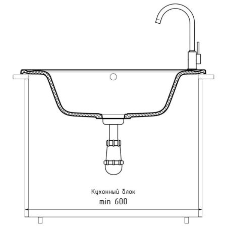 Кухонная мойка GranFest QUARZ 71, серый, артикул 71 серый