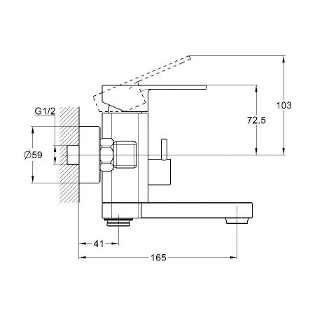Смеситель для ванны G.Lauf NEB3-A123, хром