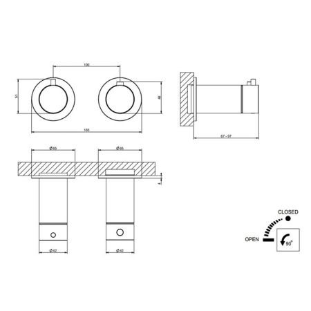 GESSI 316 Внешняя часть термост. смесителя на 1 позицию, Steel Brushed, артикул 54232#239