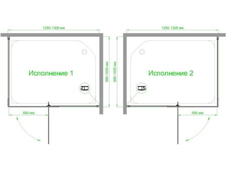 Душевой уголок Royal Bath  RB  HPVD-T 130х100х200 (прозрачное), артикул RB1130HPVD-T