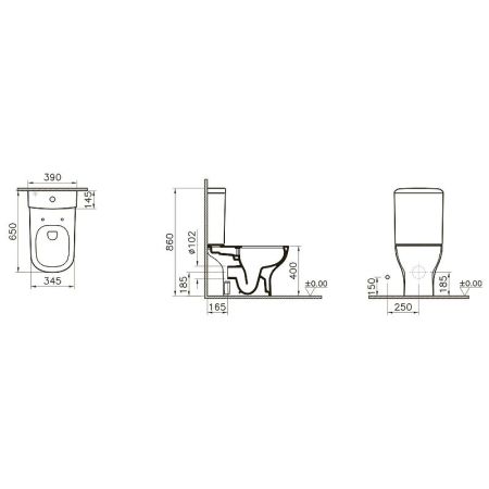 Унитаз компакт Vitra D-Light 9014B003-7209 с бачком и сиденьем Микролифт, артикул 9014B003-7209