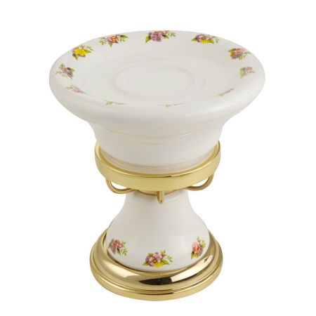 PROVANCE Mыльница настольная, керамика с декором/золото, артикул 17684