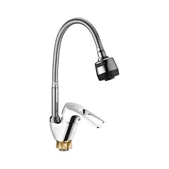 Смеситель для кухни с гибким изливом и режимом "душ" G.Lauf 8G4-E181, хром