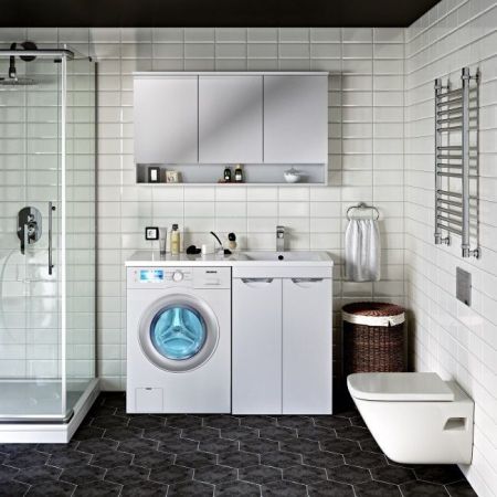 Тумба под раковину Runo Лира 120 4620750027223 Белая