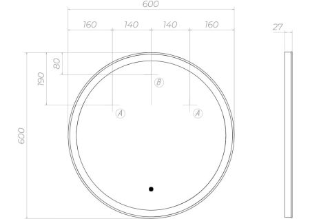 Зеркало VIGO Cosmo z.COS.60.Classic, 60 см, артикул z.COS.60.Classic