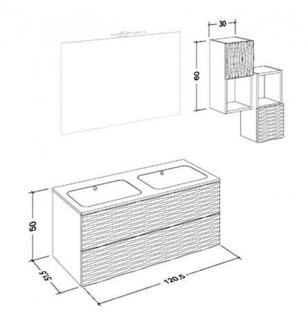 Мебель для ванной комнаты CEZARES BALI 120, артикул LVM120.1