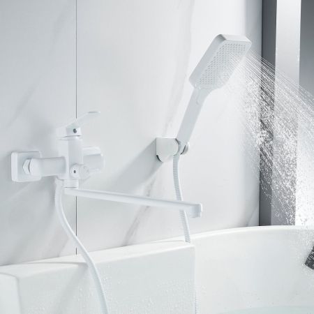 Смеситель для ванны Shevanik S9922C, белый