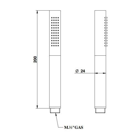 Bongio Душевая лейка 187х23 см, цвет золото